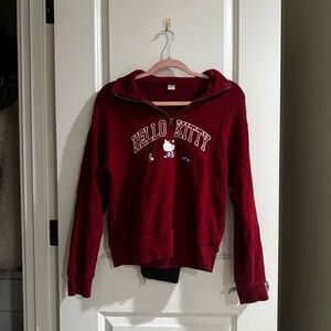 Uniqlo Kids Burgundy Hello Kitty Pull Over Sweatershirt